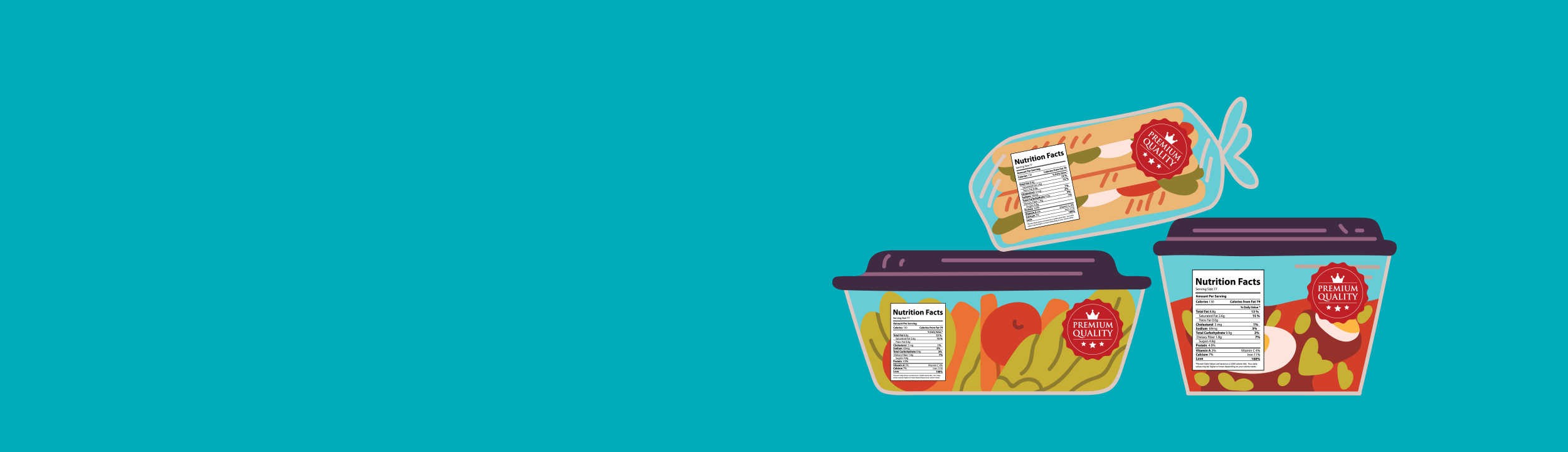 Packaging labeling red table foods